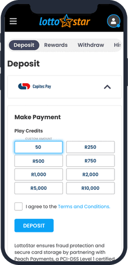 Payment Options | Click & Deposit Now | Lottostar.co.za
