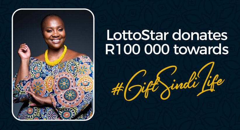 LottoStar gifts Dr. Sindi a R100,000 donation towards her medical bill!
