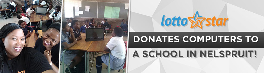 LottoStar donates computers to a school in Nelspruit!