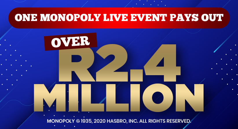 A Winning Spree of over R2.4 Million in one MONOPOLY Live event