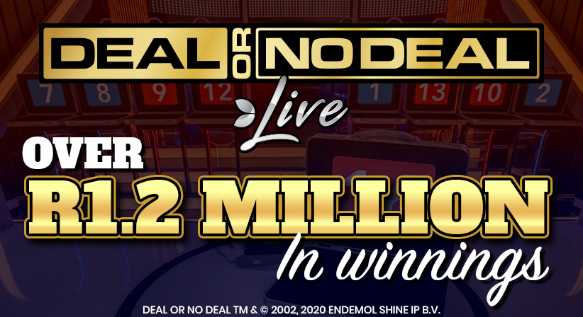A winning streak of over R1,2 Million on our Deal or No Deal Live Game